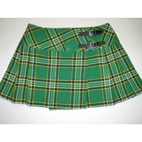 Irish National Tartan Ladies Mini Billie Pleated Kilt Skirt